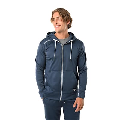  (Bauer Team Fleece Full Zip Hoodie - Navy - Adult)