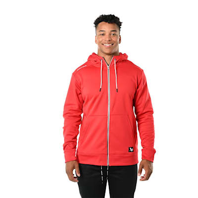  (Bauer Bauer Team Fleece Full Zip Hoodie - Red - Adult)