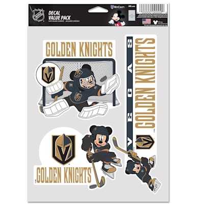  (Wincraft Multi Use 3 Sticker Disney Mickey Mouse Fan Pack - Vegas Golden Knights)