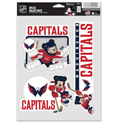  (Wincraft Multi-Use 3 Sticker Disney Mickey Mouse Fan Pack - Washington Capitals)