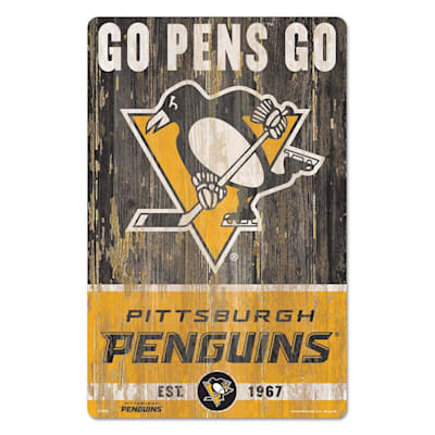  (Wincraft Slogan NHL Wood Sign - 11" x 17" - Pittsburgh Penguins)