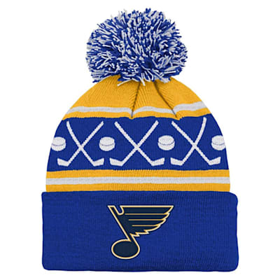 Outerstuff Kids' Big Boys And Girls Cream, Blue St. Louis Blues Logo Cuffed  Knit Hat In Cream,blue