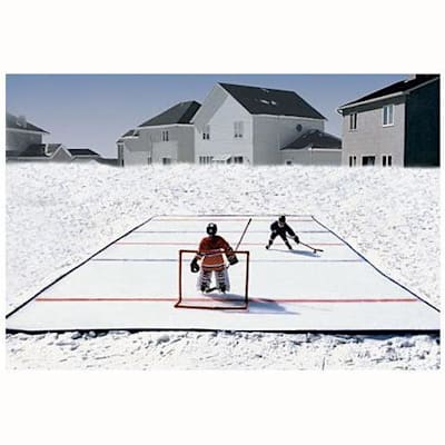 Example of a backyard rink (Home Rinks Backyard Ice Hockey Rink Family Package)