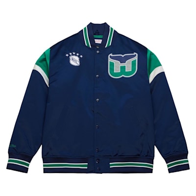  (Mitchell & Ness Heavyweight Satin Jacket - Hartford Whalers - Adult)