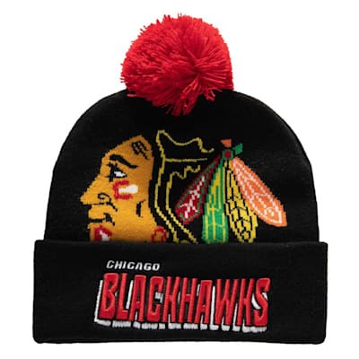  (Mitchell & Ness Punch Out Pom Knit - Chicago Blackhawks - Adult)