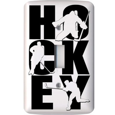  (Painted Pastimes Light Switch Cover Sticker - Glow in the Dark Hockey)