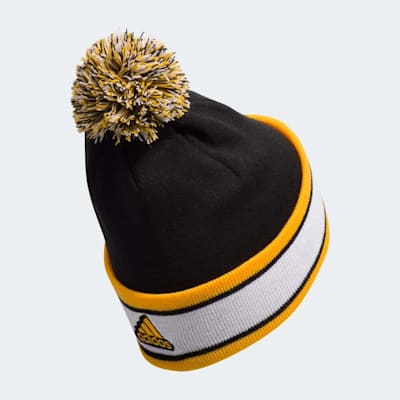  (Adidas Team Stripe Cuffed Pom Hat - Boston Bruins - Adult)