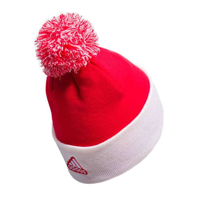  (Adidas Team Stripe Cuffed Pom Hat - Detroit Red Wings - Adult)