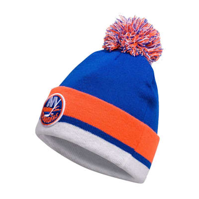  (Adidas Team Stripe Cuffed Pom Hat - New York Islanders - Adult)