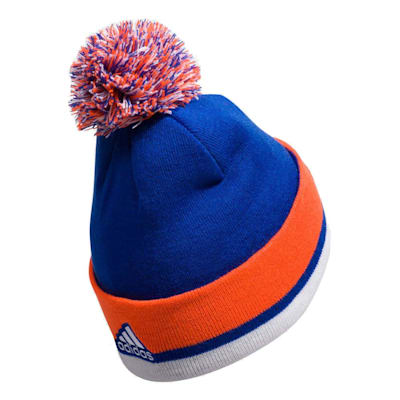  (Adidas Team Stripe Cuffed Pom Hat - New York Islanders - Adult)