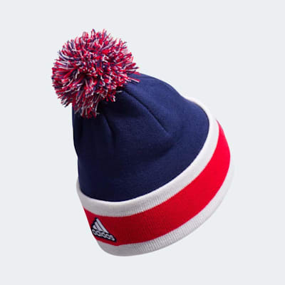  (Adidas Team Stripe Cuffed Pom Hat - New York Rangers - Adult)