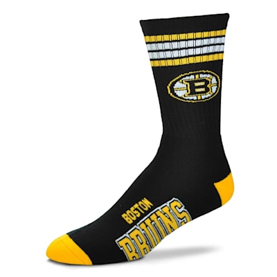  (For Bare Feet 4-Stripe Deuce Crew Sock - Boston Bruins - Adult)