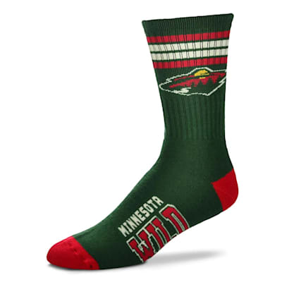  (For Bare Feet 4-Stripe Deuce Crew Sock - Minnesota Wild - Youth)