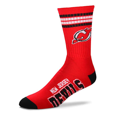  (For Bare Feet 4-Stripe Deuce Crew Sock - New Jersey Devils - Youth)