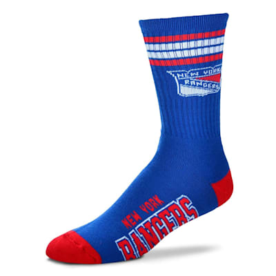  (For Bare Feet 4-Stripe Deuce Crew Sock - New York Rangers - Adult)