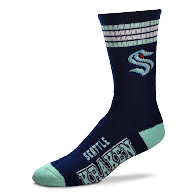  (For Bare Feet 4-Stripe Deuce Crew Sock - Seattle Kraken - Youth)