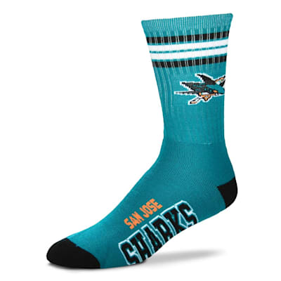  (For Bare Feet 4-Stripe Deuce Crew Sock - San Jose Sharks - Youth)