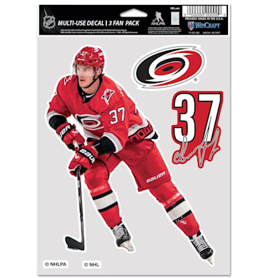  (Wincraft Multi-Use Player Decal 3 Fan Pack - Carolina Hurricanes)