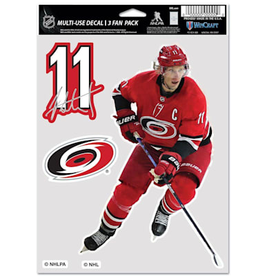  (Wincraft Multi-Use Player Decal 3 Fan Pack - Carolina Hurricanes)