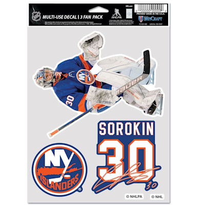  (Wincraft Multi-Use Player Decal 3 Fan Pack - NY Islanders)