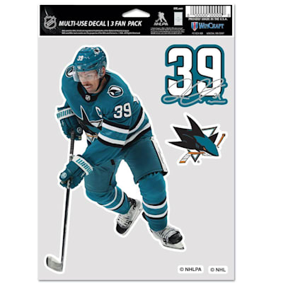  (Wincraft Multi-Use Player Decal 3 Fan Pack - San Jose Sharks)