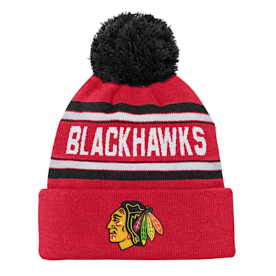  (Outerstuff Jacquard Knit Pom - Chicago Blackhawks - Youth)