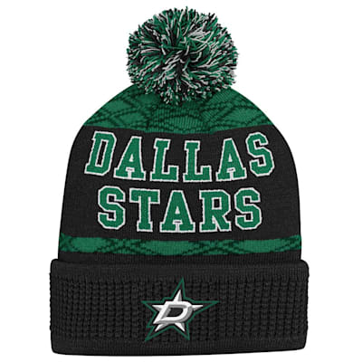 (Outerstuff Puck Pattern Pom Beanie - Dallas Stars - Youth)