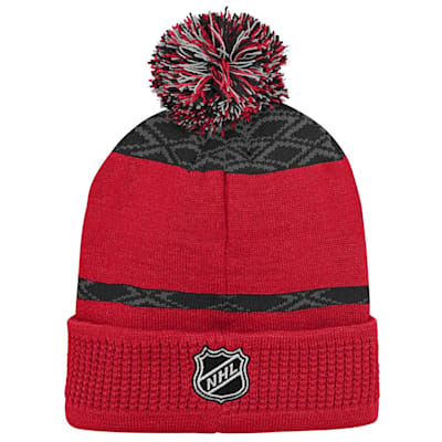  (Outerstuff Puck Pattern Pom Beanie - Detroit Red Wings - Youth)