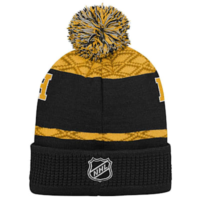  (Outerstuff Puck Pattern Pom Beanie - Pittsburgh Penguins - Youth)