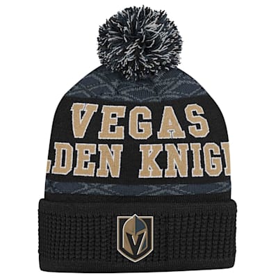  (Outerstuff Puck Pattern Pom Beanie - Vegas Golden Knights - Youth)