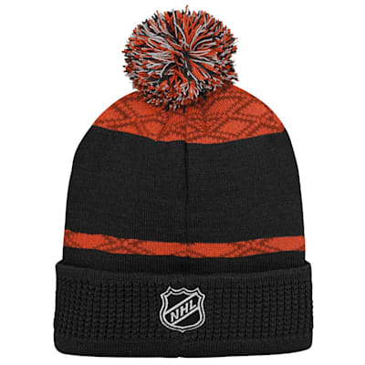  (Outerstuff Puck Pattern Pom Beanie - Anaheim Ducks - Youth)