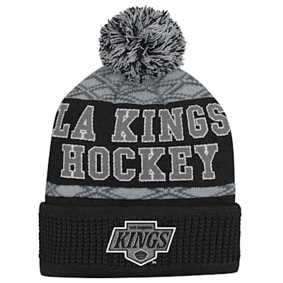  (Outerstuff Puck Pattern Pom Beanie - LA Kings - Youth)