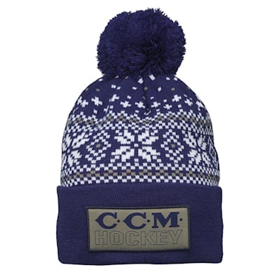 CCM Snowflake Knit Pom Hat Adult Pure Hockey Equipment
