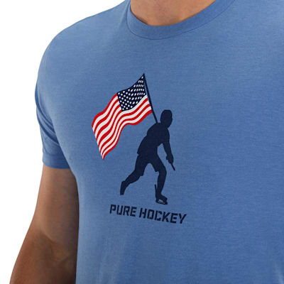 Ice Hockey T-Shirt Usa Flag Ice Hockey Player Tee Ice Hockey T-Shirt Usa Flag Ice Hockey Player Tee