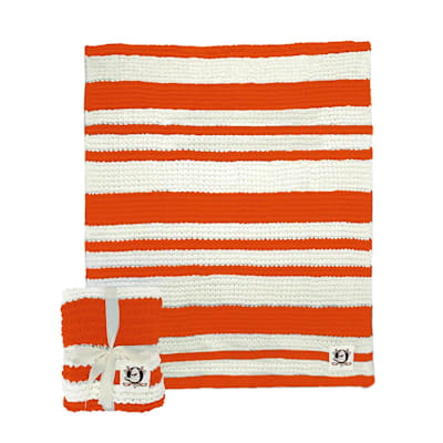  (Logo Brands Striped Cable Knit Throw - Anaheim Ducks)