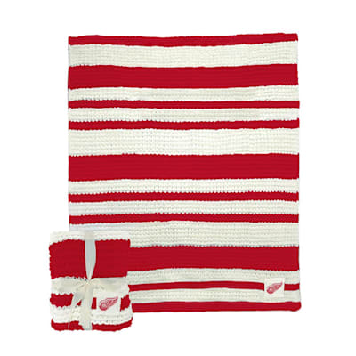  (Logo Brands Striped Cable Knit Throw - Detroit Red Wings)