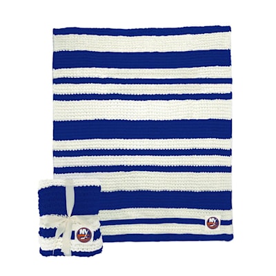  (Logo Brands Striped Cable Knit Throw - New York Islanders)