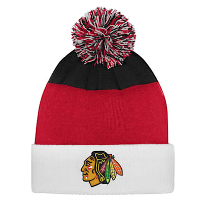  (Outerstuff Essentials Knit Pom Hat - Chicago Blackhawks - Youth)