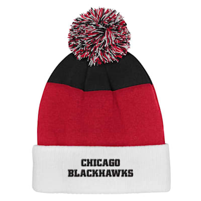  (Outerstuff Essentials Knit Pom Hat - Chicago Blackhawks - Youth)