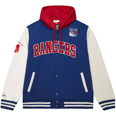  (Mitchell & Ness Rinkside Fleece Jacket - New York Rangers - Adult)
