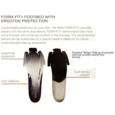Form-Fit+ Footbed Provides Optional Foot Comfort (Bauer Vapor APXR Inline Skates - Senior)
