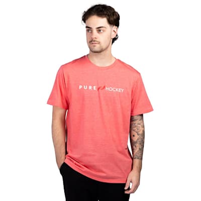  (Pure Hockey Classic Short Sleeve Tee Shirt 1.0 - Coral - Adult)