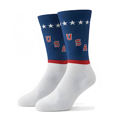  (Major League Socks Diagonal Blue Socks - USA - Adult)