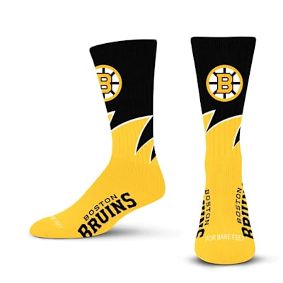  (For Bare Feet Black wave Crew Sock - Boston Bruins - Adult)