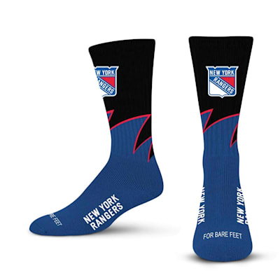  (For Bare Feet Black wave Crew Sock - New York Rangers - Adult)
