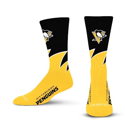  (For Bare Feet Black wave Crew Sock - Pittsburgh Penguins - Adult)