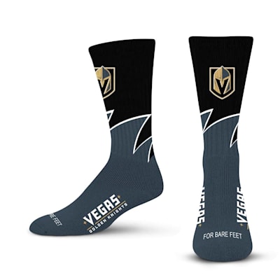  (For Bare Feet Black wave Crew Sock - Vegas Golden Knights - Youth)