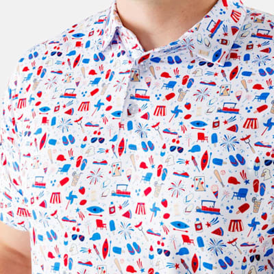  (Waggle Golf Americana Polo - Adult)