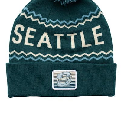  (Bauer PWHL Fair Isle Pom Knit Hat - Seattle Torrent - Adult)