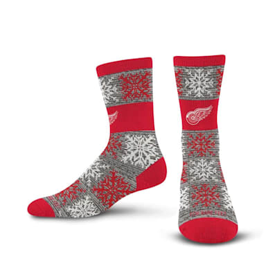  (For Bare Feet Big Snowflakes Crew Socks - Detroit Red Wings - Adult)